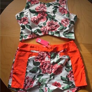 Floral Crop Top and Shorts Set